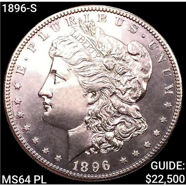 1896-S Morgan Silver Dollar CHOICE BU PL