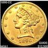Image 1 : 1890-CC $5 Gold Half Eagle UNCIRCULATED