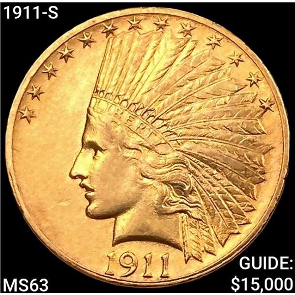1911-S $10 Gold Eagle CHOICE BU
