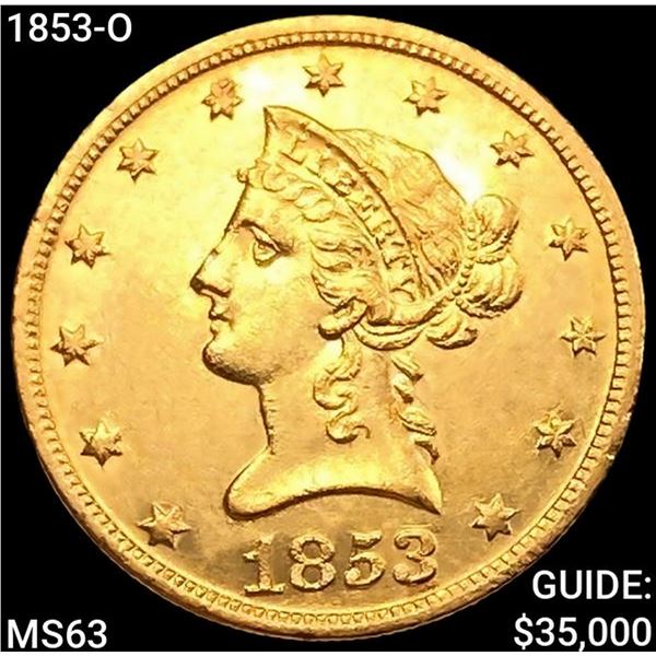 1853-O $10 Gold Eagle CHOICE BU