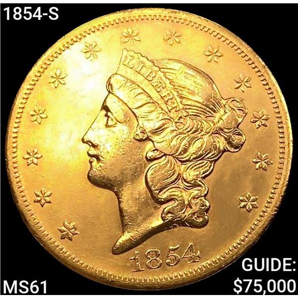 1854-S $20 Gold Double Eagle UNCIRCULATED