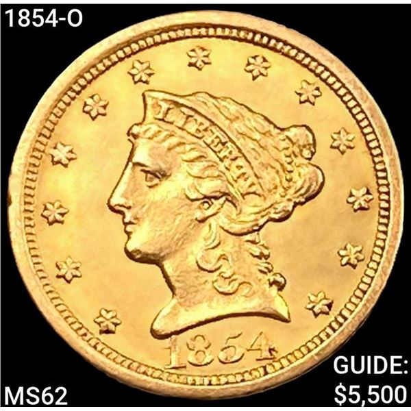 1854-O $2.50 Gold Quarter Eagle UNCIRCULATED