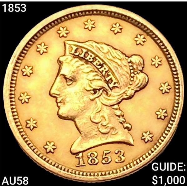 1853 $2.50 Gold Quarter Eagle CHOICE AU