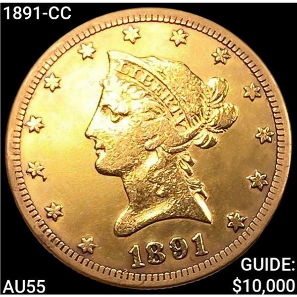 1891-CC $5 Gold Half Eagle HIGH GRADE