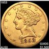 Image 1 : 1853 $5 Gold Half Eagle CLOSELY UNCIRCULATED