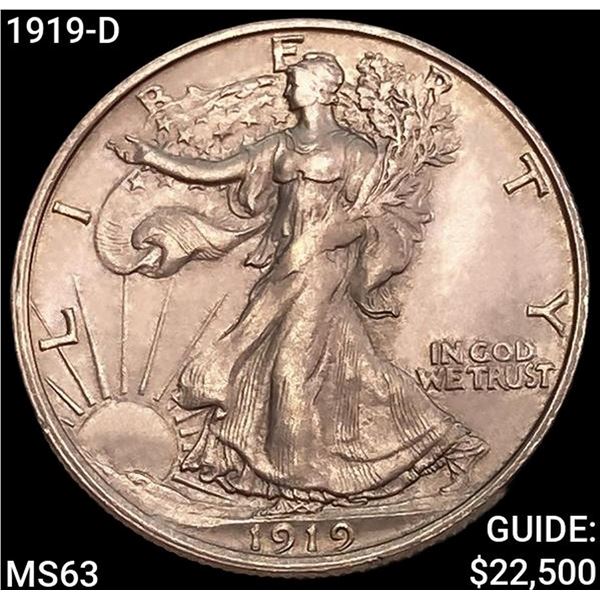1919-D Walking Liberty Half Dollar CHOICE BU