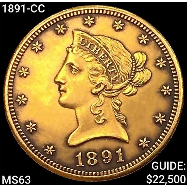 1891-CC $10 Gold Eagle CHOICE BU