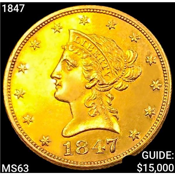 1847 $10 Gold Eagle CHOICE BU