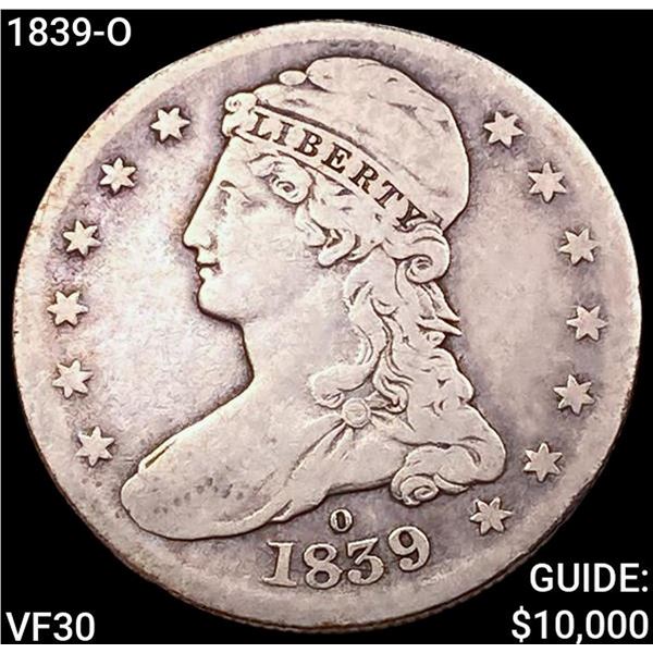 1839-O Capped Bust Half Dollar LIGHTLY CIRCULATED