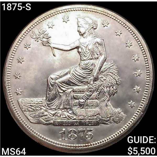 1875-S Silver Trade Dollar CHOICE BU
