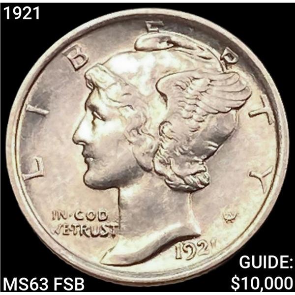 1921 Mercury Dime CHOICE BU FSB