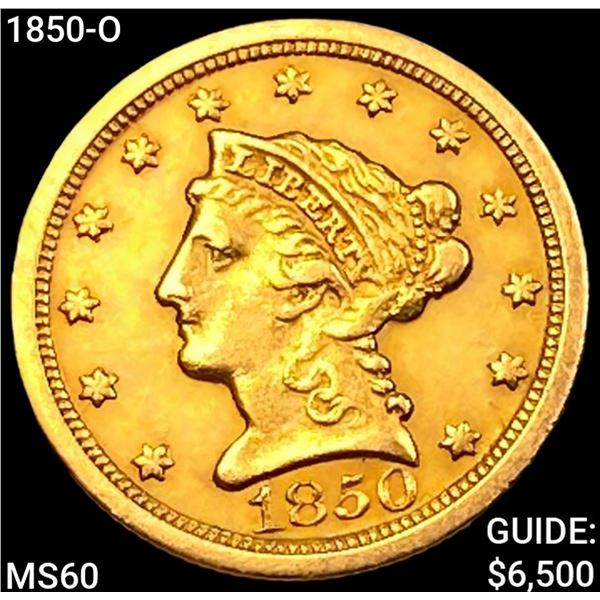 1850-O $2.50 Gold Quarter Eagle UNCIRCULATED