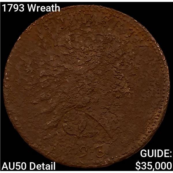 1793 Wreath Flowing Hair Large Cent CLOSELY UNCIRCULATED