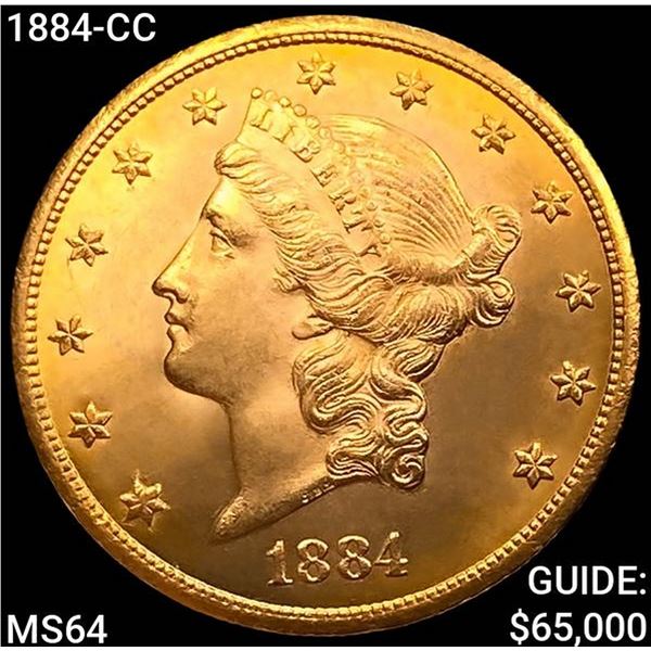 1884-CC $20 Gold Double Eagle CHOICE BU