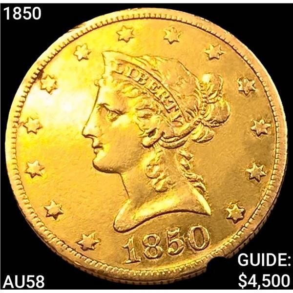 1850 $10 Gold Eagle CHOICE AU