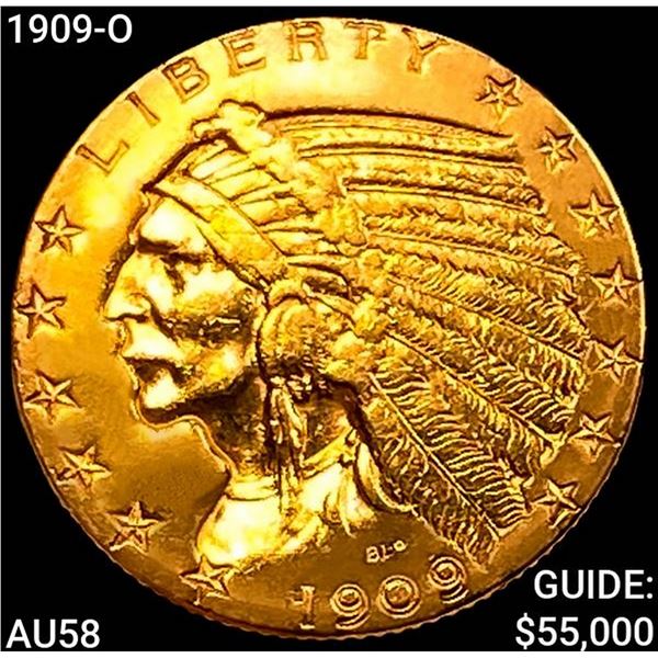 1909-O $5 Gold Half Eagle CHOICE AU