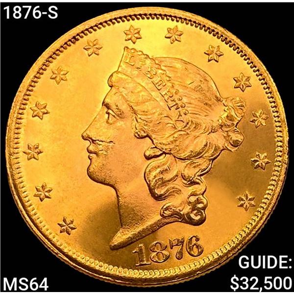 1876-S $20 Gold Double Eagle CHOICE BU