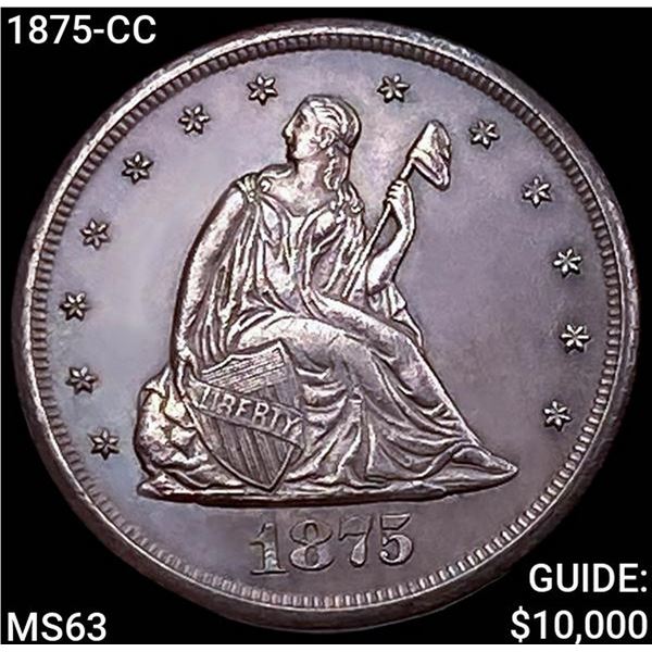 1875-CC Twenty Cent Piece CHOICE BU