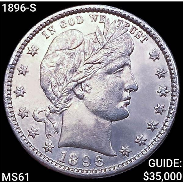 1896-S Barber Quarter UNCIRCULATED