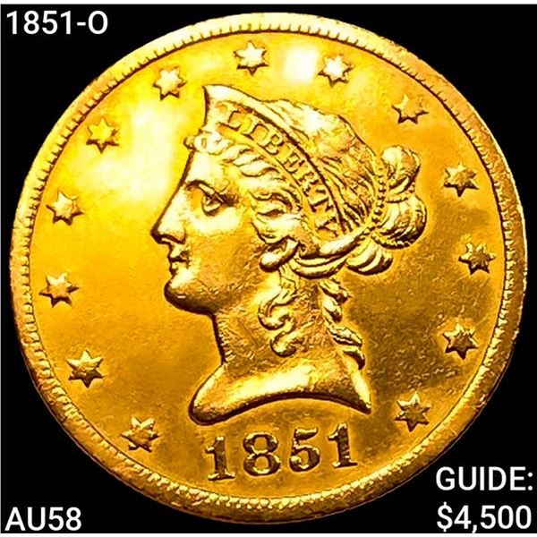 1851-O $10 Gold Eagle CHOICE AU
