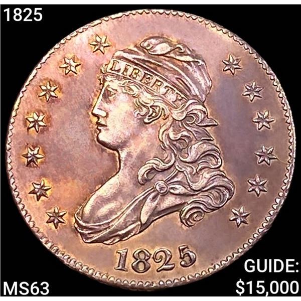 1825 Capped Bust Quarter CHOICE BU