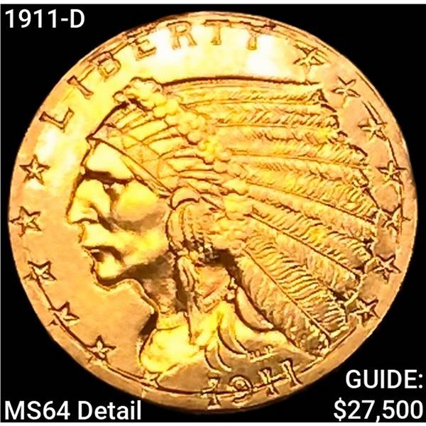 1911-D $2.50 Gold Quarter Eagle CHOICE BU