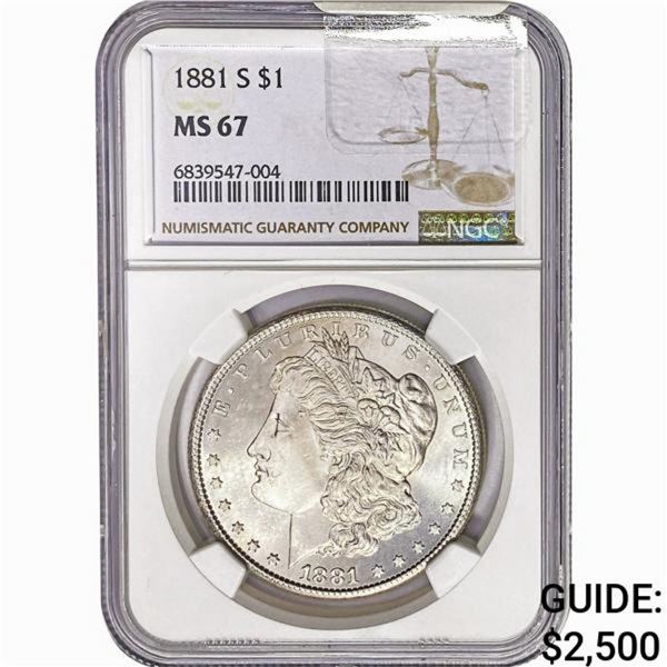 1881-S Morgan Silver Dollar NGC MS67