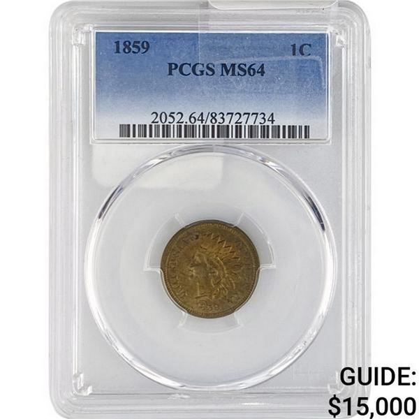 1859 Indian Head Cent PCGS MS64