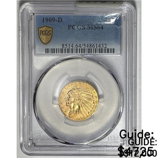 1909-D $5 Gold Half Eagle PCGS MS64