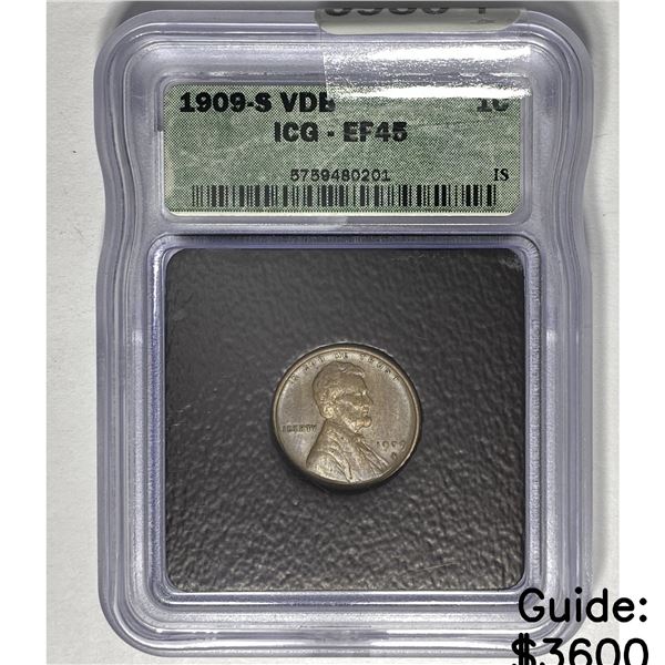 1909S Lincoln Memorial Cent ICG EF45