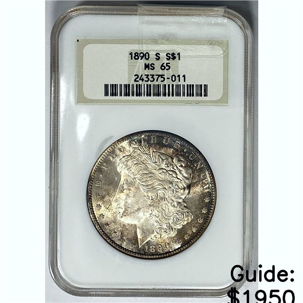 1890S Morgan Silver Dollar NGC MS65