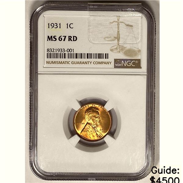 1931 Lincoln Memorial Cent NGC MS67