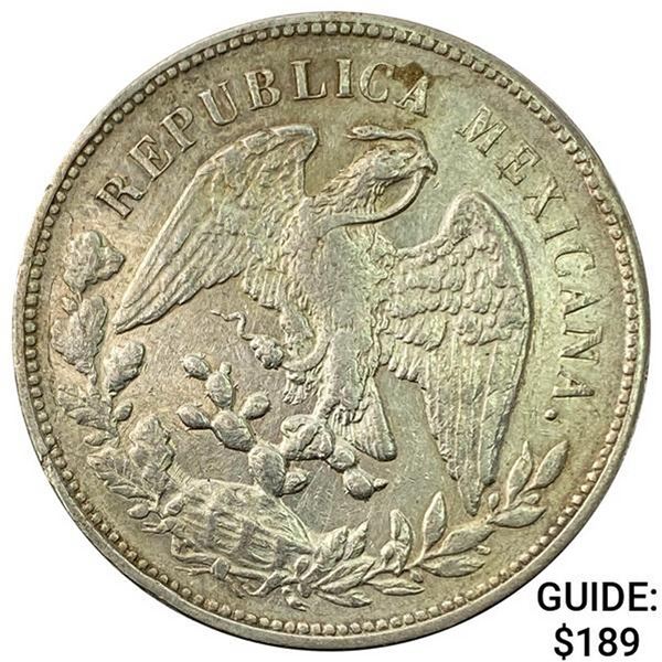 1899Mo AM Mexico Silver Peso CHOICE AU