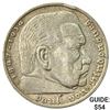 Image 1 : 1936-F Germany Silver 5 Mark CLOSELY UNCIRCULATED