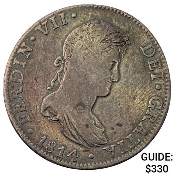 1814Mo JJ Mexico SIlver 8 Relaes NEARLY UNCIRCULATED