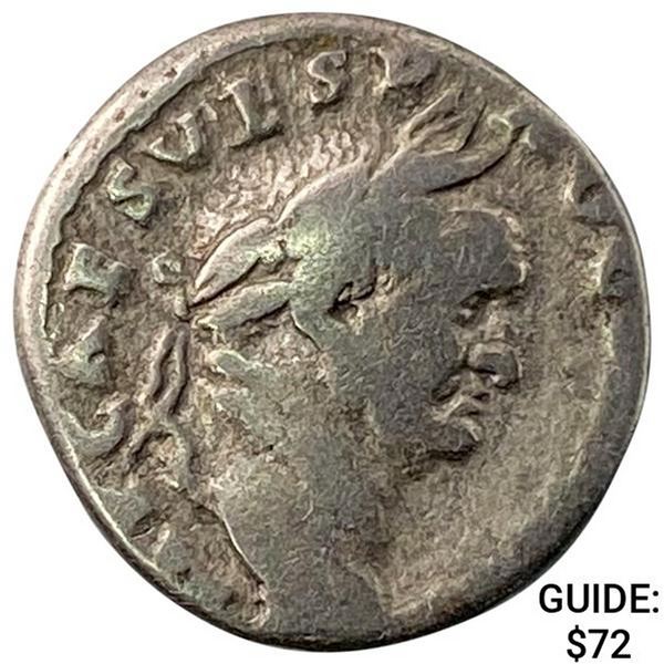 Roman Vespasian 69-79 AD Silver Denarius NEARLY UNCIRCULATED