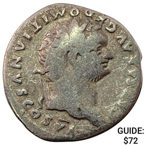 Roman Domitian 81-96 AD Silver Denarius NEARLY UNCIRCULATED