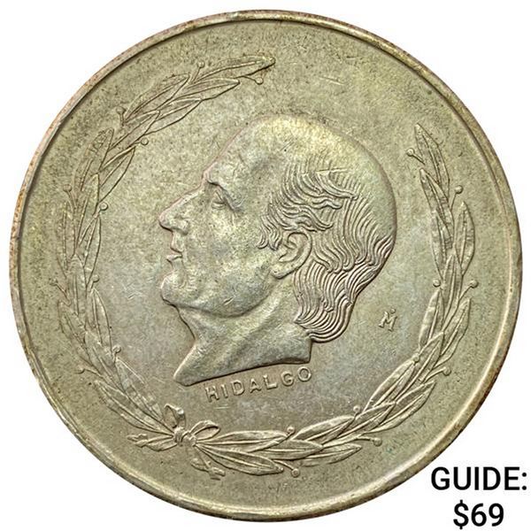 1953-M Mexico Silver 5 Peso Hildago CLOSELY UNCIRCULATED