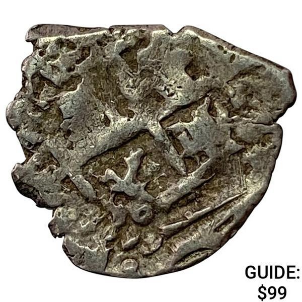 1500s-1600s Spanish Empire Silver 1/2 Reales Cob NEARLY UNCIRCULATED