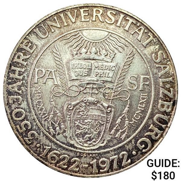 1972 Austria Salzburg Silver 50 Schilling UNCIRCULATED