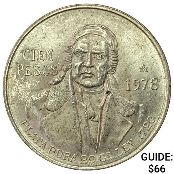 1978Mo Mexico Silver 100 Pesos UNCIRCULATED