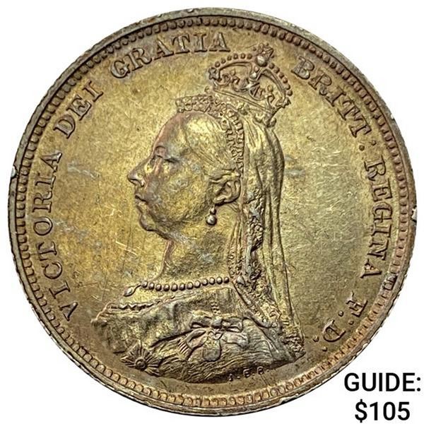 1887 Great Britain Silver Shilling UNCIRCULATED