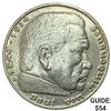 1936-D Germany Silver 5 Reichsmark CLOSELY UNCIRCULATED