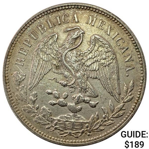 1909Mo GV Mexico Silver Peso NEARLY UNCIRCULATED