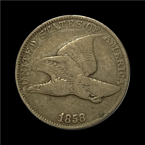 1858 Copper-Nickel Flying Eagle Cent NICELY CIRCULATED