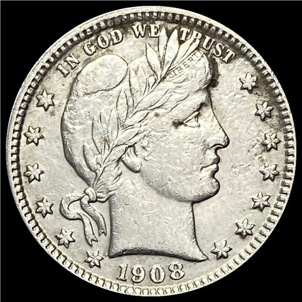 1908-D Barber Silver Quarter CLOSELY UNC