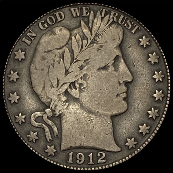 1912-S Silver Barber Half Dollar NICELY CIRCULATED