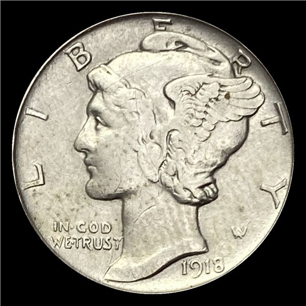 1918-S Silver Mercury Dime NEARLY UNCIRCULATED