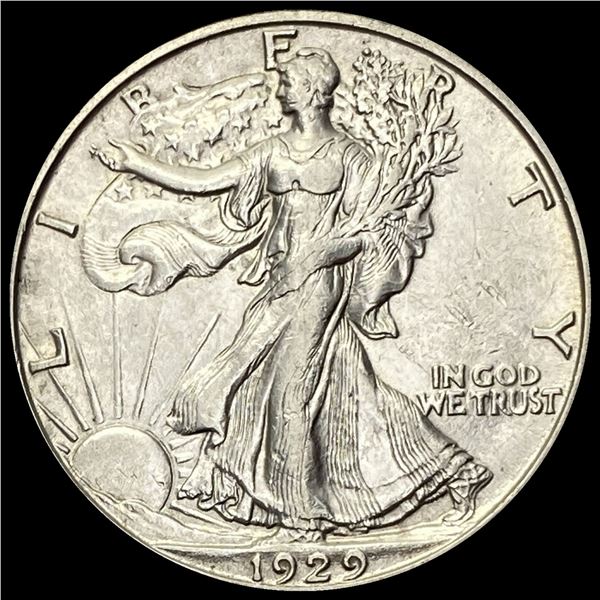 1929-S Silver Walking Liberty Half Dollar CHOICE AU