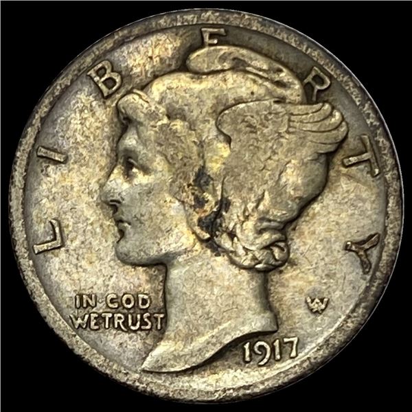 1917-D Silver Mercury Dime LIGHTLY CIRCULATED
